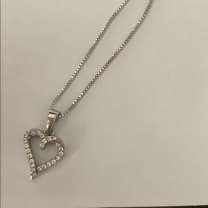 14K heart with silver chain